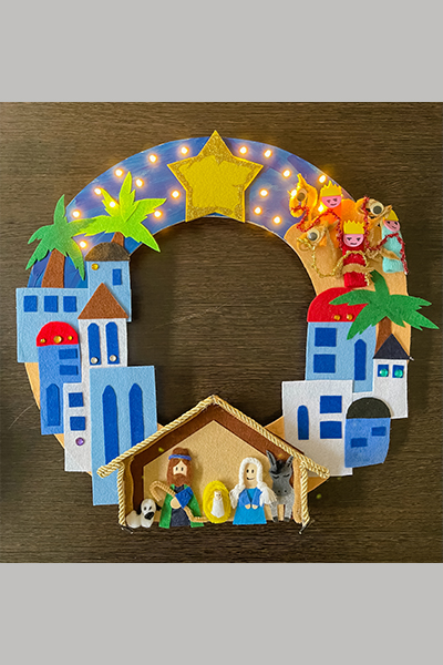 Adam C. Christmas Art Story wreath