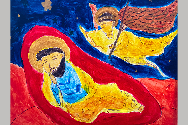 Antonia M. Christmas Art Story Joseph sleeping