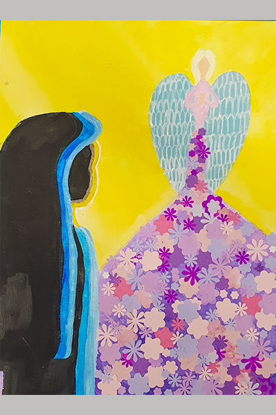 Isla N. Christmas Art Story Mary with Angel