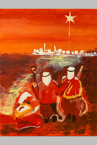 Hannah S. Christmas Art Story 3 wise men journey to Bethlehem