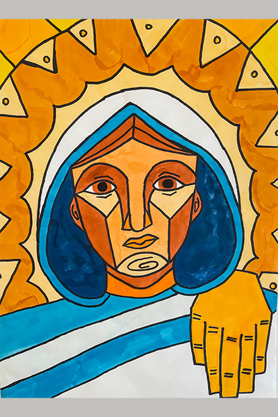 Chloe S. Christmas Art Story portrait of Jesus