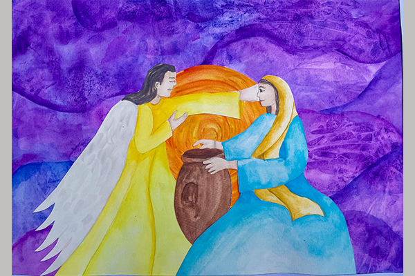 Tara S. Christmas Art Story Virgin Mary with angel