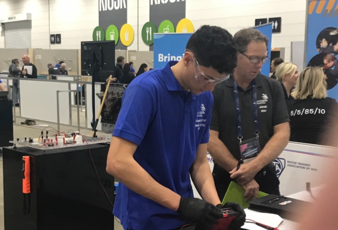 Felix from Saint Yon Trade Training Centre competing in Automotive